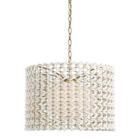 Visual Comfort Catania 30" Wide Pendant Antique-Burnished Brass / White Glass
