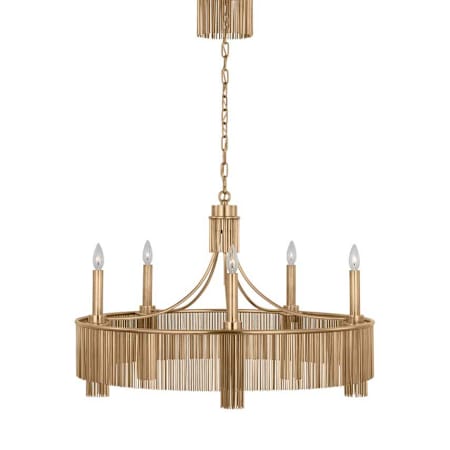 Visual Comfort Sutton 5 Light 35" Wide Taper Candle Style Chandelier Antique-Burnished Brass