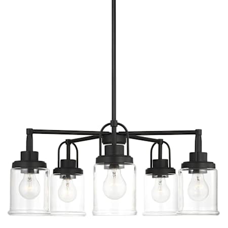 Visual Comfort Anders 5 Light 24" Wide Chandelier with Clear Glass Shades Midnight Black