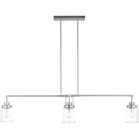 Visual Comfort Anders 4 Light 48" Wide Linear Chandelier with Clear Glass Shades Brushed Nickel
