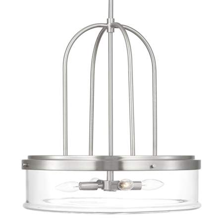 Visual Comfort Anders 4 Light 20" Wide Pendant with Clear Glass Shade Brushed Nickel