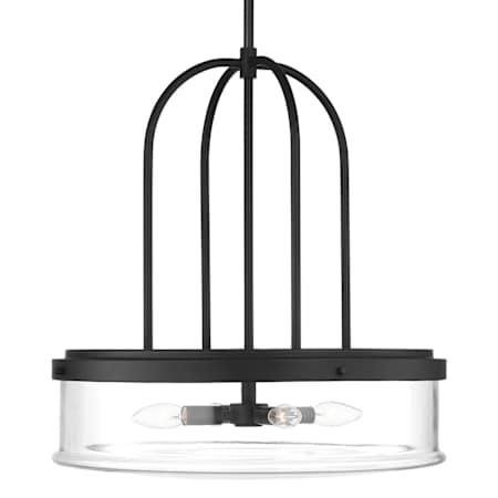 Visual Comfort Anders 4 Light 20" Wide Pendant with Clear Glass Shade Midnight Black