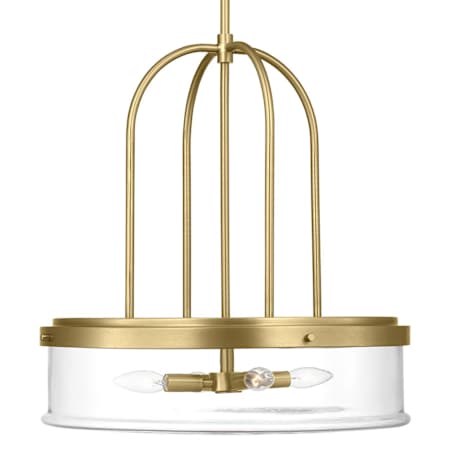 Visual Comfort Anders 4 Light 20" Wide Pendant with Clear Glass Shade Satin Brass