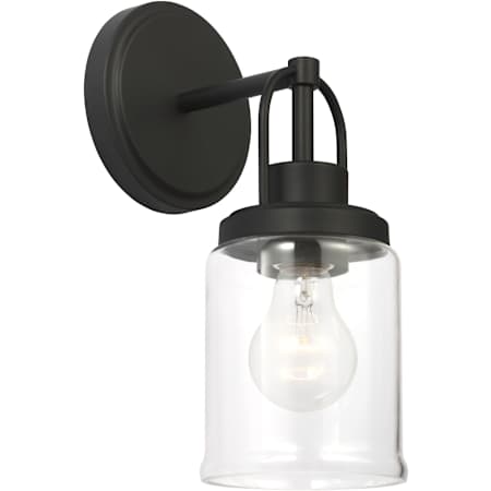 Visual Comfort Anders 12" Tall Bathroom Sconce with Clear Glass Shade Midnight Black