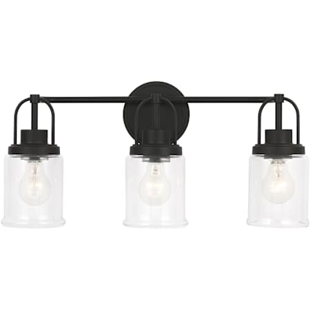 Visual Comfort Anders 3 Light 22" Wide Vanity Light with Clear Glass Shades Midnight Black