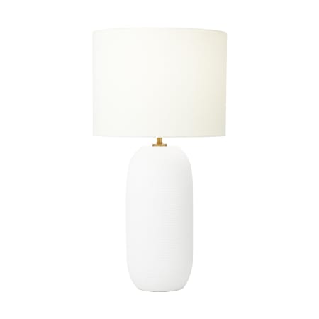 Visual Comfort Fanny 29" Tall LED Table Lamp with Linen Shade Matte White Ceramic