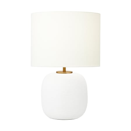 Visual Comfort Fanny 23" Tall LED Table Lamp with Linen Shade Matte White Ceramic