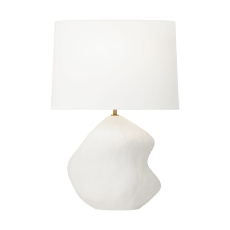Visual Comfort Broxton 24" Tall LED Table Lamp with Linen Shade Matte White Ceramic