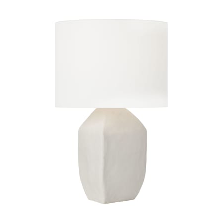 Visual Comfort Sybert 28" Tall LED Table Lamp with Linen Shade Matte White Ceramic
