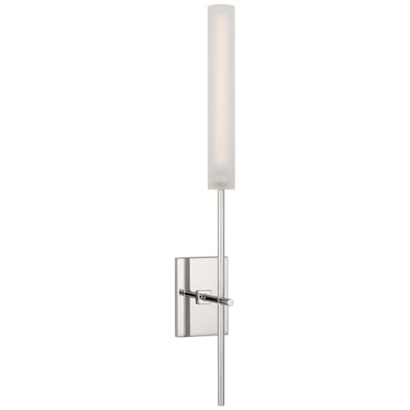 Visual Comfort Fay 18" Tall LED Bathroom Sconce Polished Nickel / Frosted Glass