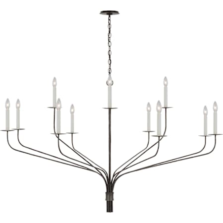 Visual Comfort Belfair 12 Light 60" Wide Candle Style Chandelier Aged Iron