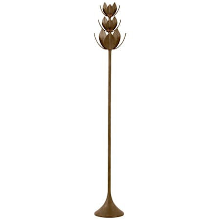 Visual Comfort Alberto 70" Tall LED Torchiere Floor Lamp Antique Bronze Leaf