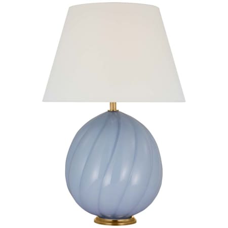 Visual Comfort Talia 30" Tall Cordless LED Vase Table Lamp Blue / Linen