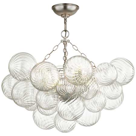 Visual Comfort Talia 6 Light 30" Wide Semi-Flush Ceiling Fixture Burnished Silver Leaf / Clear Swirled Glass