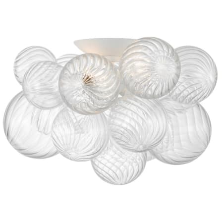 Visual Comfort Talia 3 Light 20" Wide Flush Mount Ceiling Fixture Plaster White / Clear Swirled Glass
