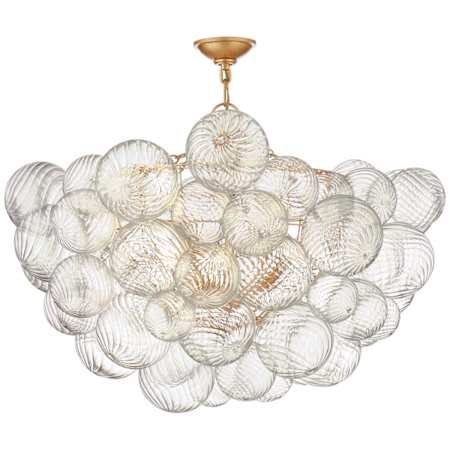 Visual Comfort Talia 8 Light 33" Wide Semi-Flush Ceiling Fixture Gild / Clear Swirled Glass