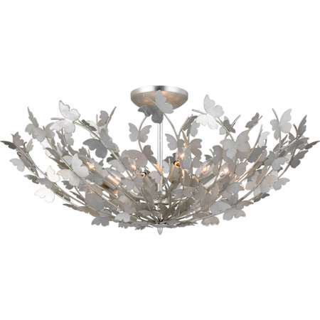 Visual Comfort Farfalle 8 Light 30" Wide Semi-Flush Bowl Ceiling Fixture Burnished Silver Leaf