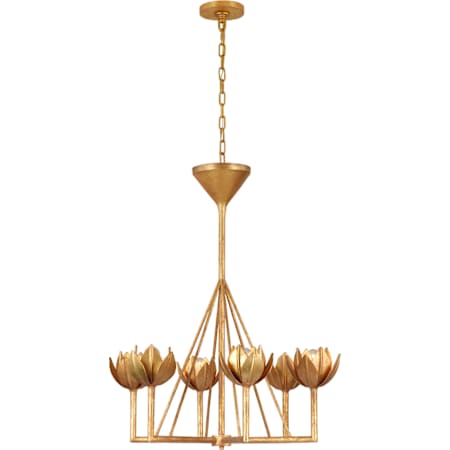 Visual Comfort Alberto 6 Light 30" Wide Chandelier Antique Gold Leaf