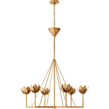 Visual Comfort Alberto 6 Light 40" Wide Chandelier Antique Gold Leaf