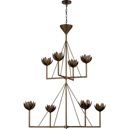 Visual Comfort Alberto 8 Light 49" Wide Chandelier Antique Bronze Leaf