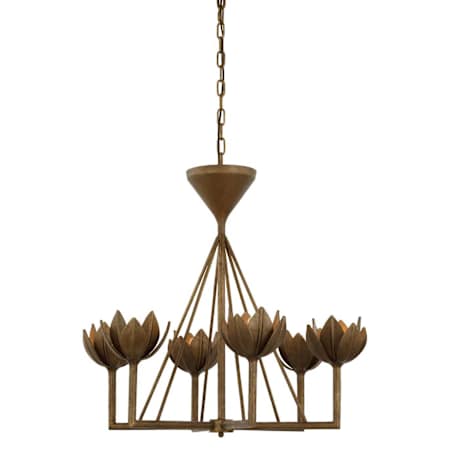 Visual Comfort Alberto 6 Light 29" Wide Chandelier Antique Bronze Leaf
