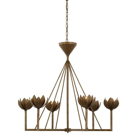 Visual Comfort Alberto 6 Light 39" Wide Chandelier Antique Bronze Leaf