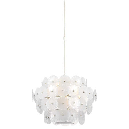 Visual Comfort Gianna 12 Light 24" Wide Waterfall Chandelier Burnished Silver Leaf / Frosted Glass