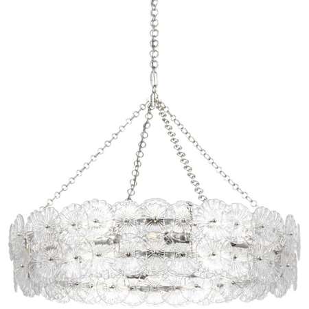 Visual Comfort Gianna 12 Light 36" Wide Ring Chandelier Burnished Silver Leaf