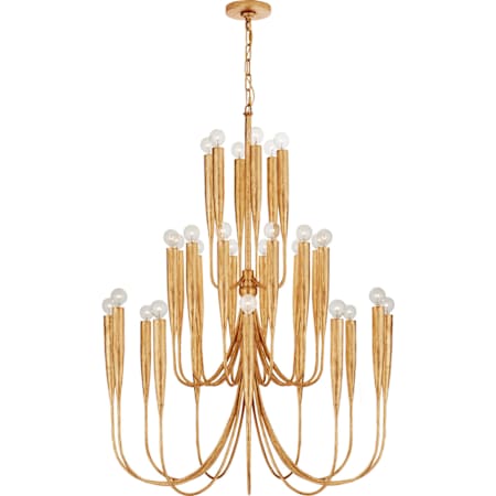 Visual Comfort Acadia 36" Large Chandelier by Julie Neill Antique Gold Leaf
