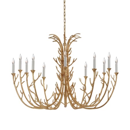 Visual Comfort Silva 12 Light 48" Wide Candle Style Chandelier Antique Gold Leaf