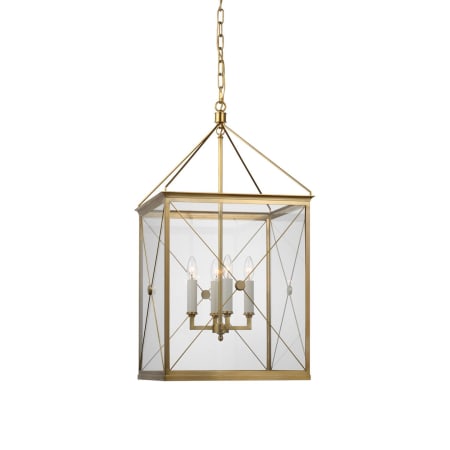 Visual Comfort Rossi 4 Light 18" Wide Lantern Chandelier Antique-Burnished Brass