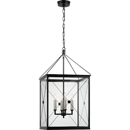 Visual Comfort Rossi Medium Lantern Bronze / Clear Glass