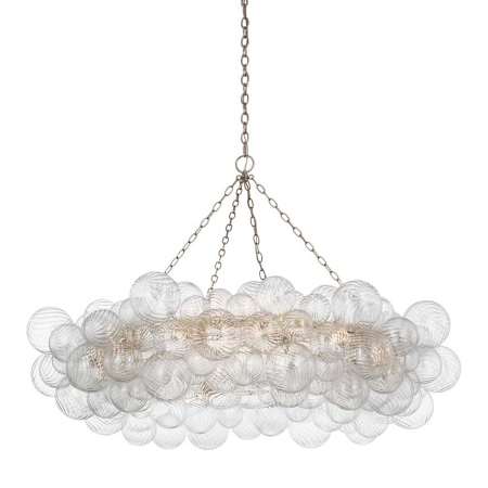 Visual Comfort Talia 12 Light 54" Wide Ring Chandelier Burnished Silver Leaf / Clear Swirled Glass