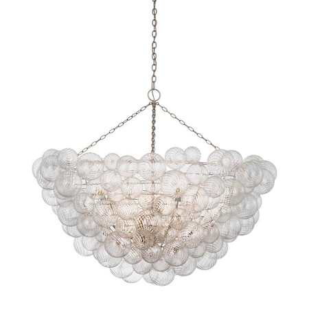 Visual Comfort Talia 16 Light 57" Wide Chandelier Burnished Silver Leaf / Clear Swirled Glass