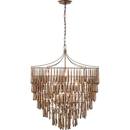 Visual Comfort Vacarro 12 Light 32" Wide Abstract Chandelier Antique Bronze Leaf