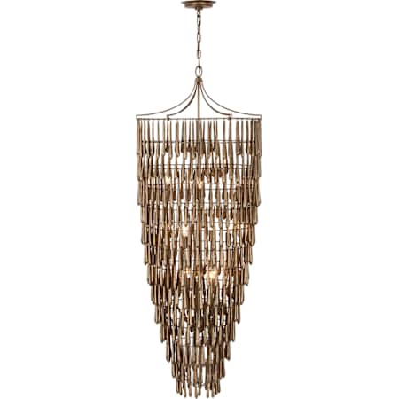 Visual Comfort Vacarro 12 Light 25" Wide Abstract Chandelier Antique Bronze Leaf