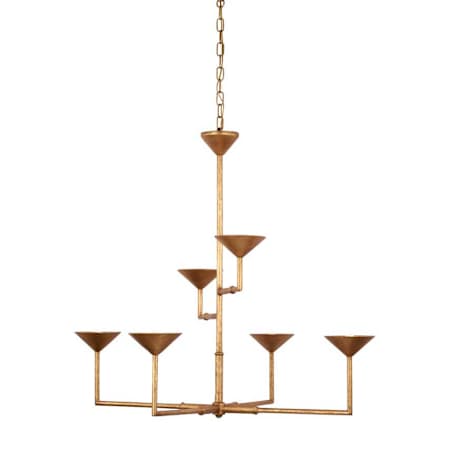 Visual Comfort Eleanor 6 Light 47" Wide LED Chandelier Antique Gold Leaf