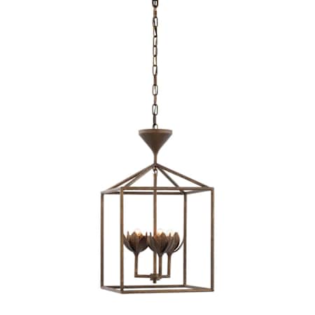 Visual Comfort Alberto 3 Light 14" Wide Pendant Antique Bronze Leaf
