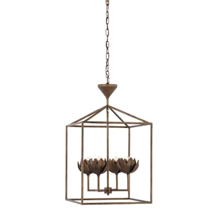 Visual Comfort Alberto 4 Light 18" Wide Pendant Antique Bronze Leaf