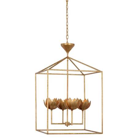 Visual Comfort Alberto 4 Light 24" Wide Pendant Antique Gold Leaf