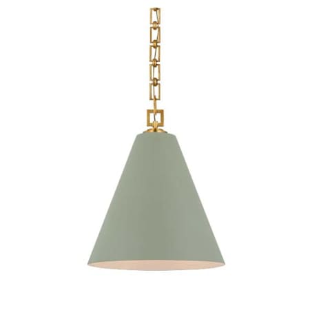 Visual Comfort Theo 15" Wide Suspension Pendant Celadon / Gild