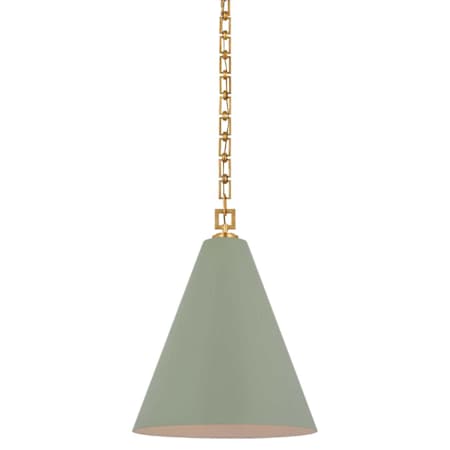 Visual Comfort Theo 17" Wide Suspension Pendant Celadon / Gild