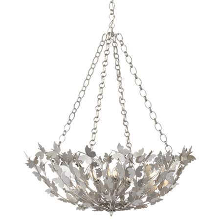 Visual Comfort Farfalle 8 Light 29" Wide Pendant Burnished Silver Leaf