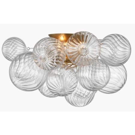 Visual Comfort Talia 3 Light 20" Wide Flush Mount Ceiling Fixture Gild / Clear Swirled Glass