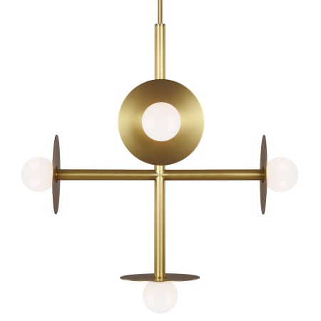 Visual Comfort Nodes 5 Light 27" Wide Chandelier Burnished Brass