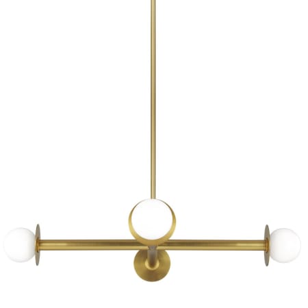 Visual Comfort Nodes 4 Light 30" Wide Chandelier Burnished Brass