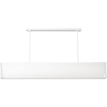Visual Comfort Velero 56" Wide LED Linear Chandelier with Linen Shade Soft Linen