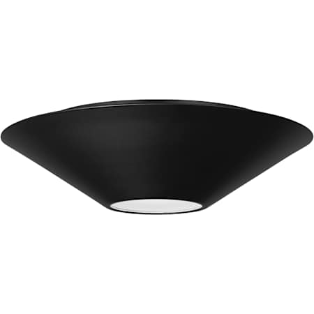 Visual Comfort Echo 13" Wide LED Flush Mount Ceiling Fixture with Steel Outer And Etched Glass Inner Shade Midnight Black