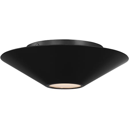 Visual Comfort Echo 8" Wide LED Flush Mount Ceiling Fixture with Steel Outer And Etched Glass Inner Shade Midnight Black