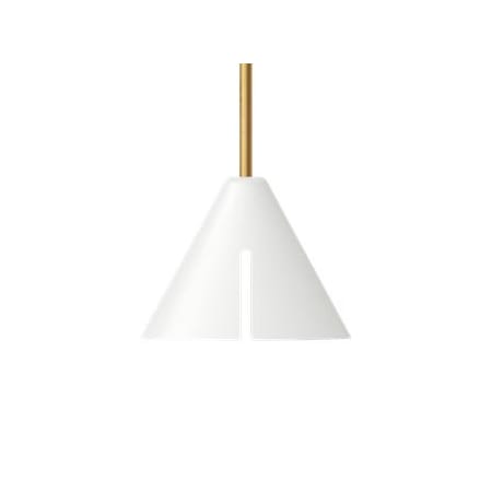 Visual Comfort Cambre 4" Wide LED Mini Pendant Matte White / Burnished Brass